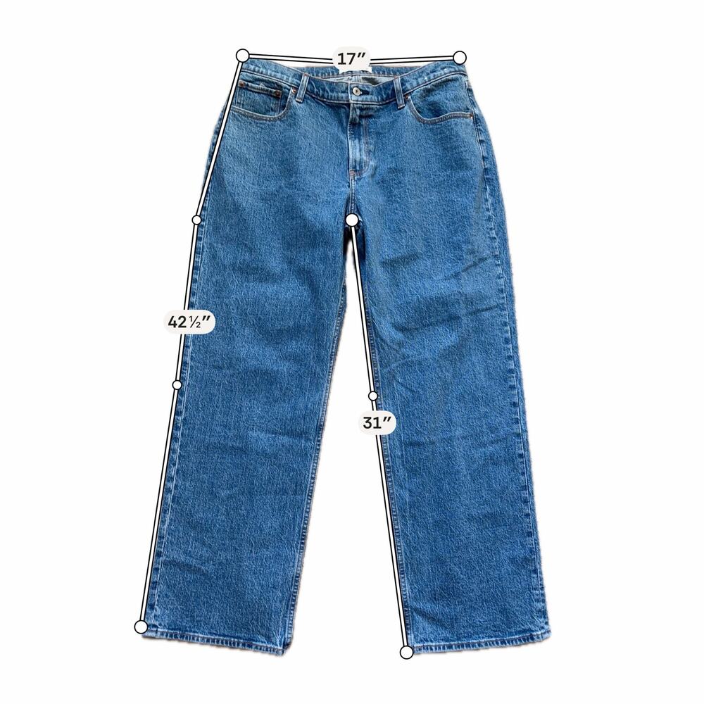 NWT Abercrombie & Fitch Baggy Low Rise Jeans Medium Wash Wide Leg Size 31 - Picture 7 of 7